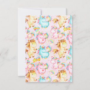 Carte Happy Unicorns Motif-Unicorn Amour en rose