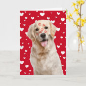 Carte Happy Valentine Golden Retriever (Fleur jaune)
