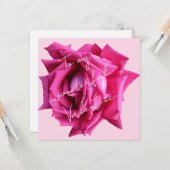 Carte Happy Valentine rose rose chaud glam (Devant/Arrière en situation)