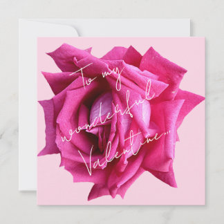 Carte Happy Valentine rose rose chaud glam