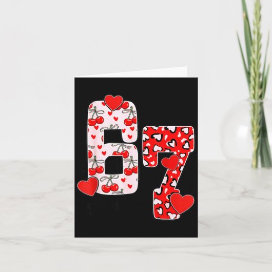 Carte Happy Valentine’s Day 67 Meme Hearts Coquette Bow  (Devant)