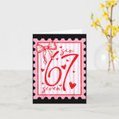 Carte Happy Valentine’s Day 67 Meme Hearts Coquette Bow  (Fleur jaune)