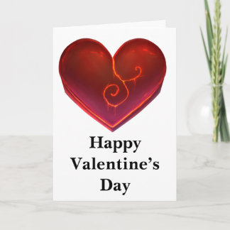 Carte Happy Valentine’s Day Card with Red Heart Love 