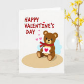 Carte Happy Valentines Bear Heart Card (Fleur jaune)