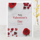 Carte Happy Valentine's Day (Fleur jaune)