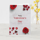 Carte Happy Valentine's Day (Fleur jaune)