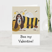 Carte Happy Valentine's Day Basset Folded Greeting Card (Devant)
