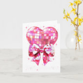 Carte Happy Valentine's Day Funny Coquette Disco Ball He (Fleur jaune)