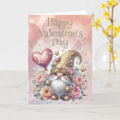Carte Happy Valentine's Day Gnome (Fleur jaune)