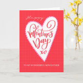 Carte Happy Valentine's Day New Father with Big Heart (Fleur jaune)