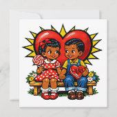 Carte Happy Valentine's Day | Retro Pop Art Vintage (Devant)