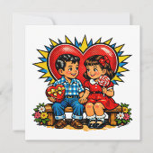 Carte Happy Valentine's Day | Retro Pop Art Vintage (Devant)