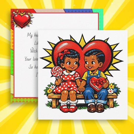 Carte Happy Valentine's Day | Retro Pop Art Vintage