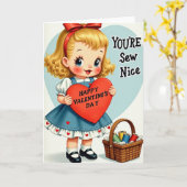 Carte Happy Valentines Sew Nice Card (Fleur jaune)
