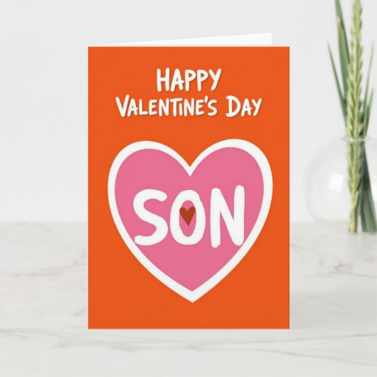 Carte Happy Valentines Son Brush Heart Card (Devant)