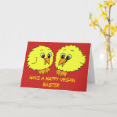 Carte Happy Vegan Easter Chick (Fleur jaune)