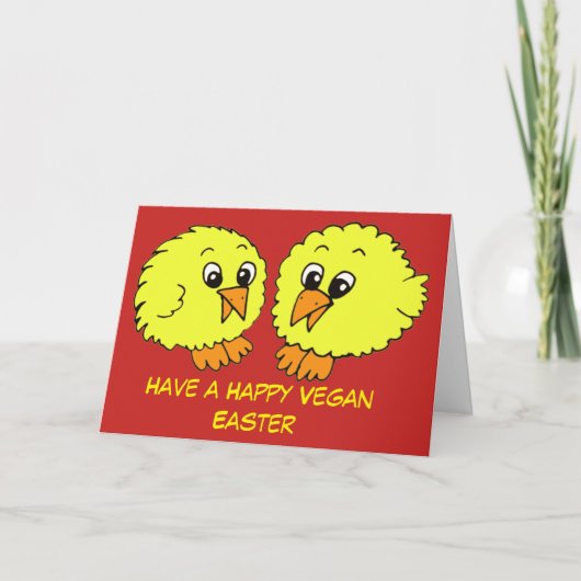 Carte Happy Vegan Easter Chick (Devant)