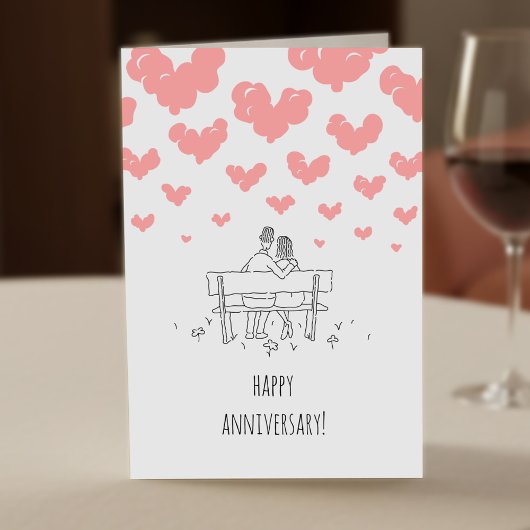 Carte Happy Wedding Anniversary Married Couple Hearts