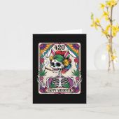 Carte Happy Weedster Easter Skeleton Fumer Weed Tarot (Fleur jaune)