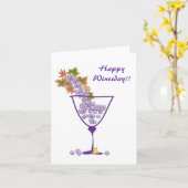 Carte Happy Winesday!! - Card (Fleur jaune)