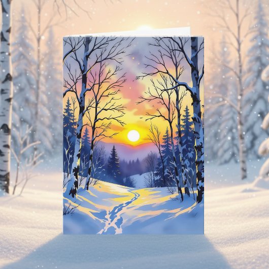 Carte Happy Winter Solstice | Sun Setting at Dusk
