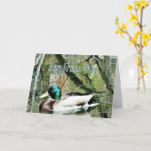 Carte HappyBirthday Mallard carte-peut changer des mots (Fleur jaune)