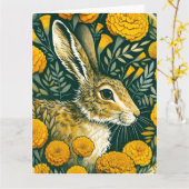 Carte Hare Marigold (Fleur jaune)