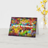 Carte Haricots de gelée colorés Anniversaire (Fleur jaune)