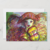 Carte HARLEQUIN VIOLINIST Masquerade Mardi Gras (Devant)