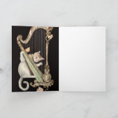Carte Harmonic Whiskers – Cat & Harp Greeting Card (Intérieur)