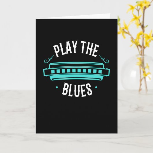 Carte Harmonica Play The Blues Instrument (Fleur jaune)