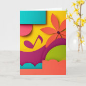 Carte Harmonie de Fleur de Papier Superposée (Fleur jaune)