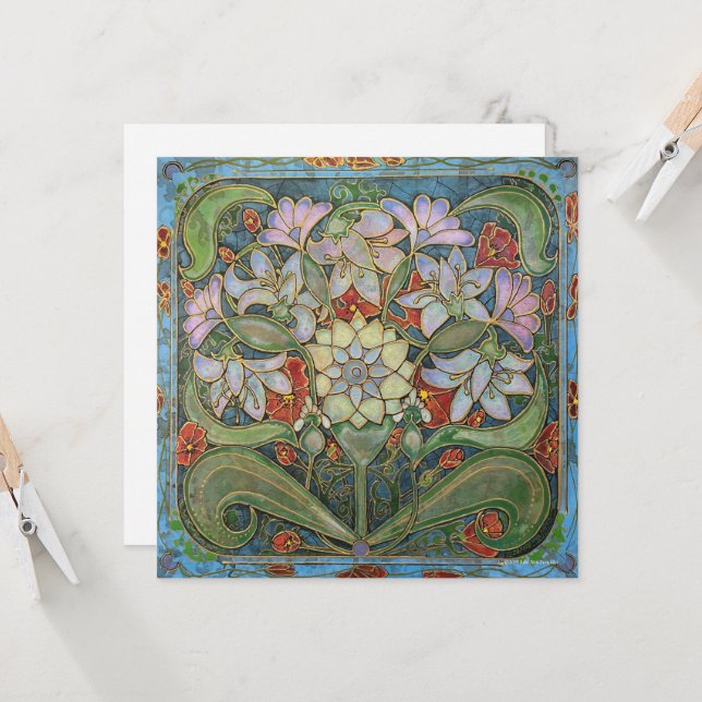 Carte Harmonie en fleurs (Devant/Arrière en situation)