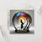 Carte Harmonie en Silhouette. Paix sur Terre (Devant/Arrière en situation)