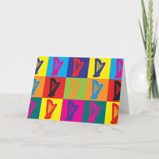 Carte Harpe Pop Art (Devant)