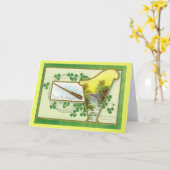 Carte Harpe vintage de la Saint Patrick (Fleur jaune)