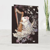 Carte Harpist Rat Greeting Card – Minimal Elegance (Dos)