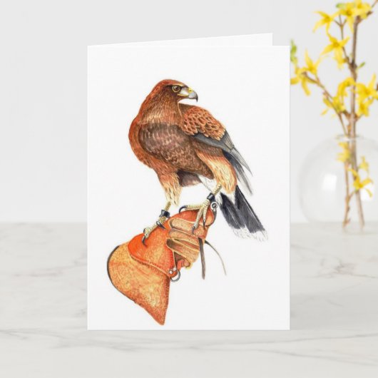Carte Harris Hawk sur Glove (Fleur jaune)