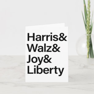 Carte Harris W Joie Liberté Vote Kamala Harris Président