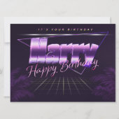 Carte Harry Name Prénom lila retro (Devant)