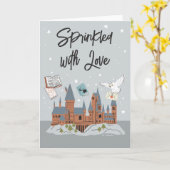 Carte Harry Potter | Baby shower du château de Hogwarts (Fleur jaune)