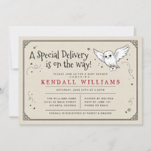 Carte Harry Potter   Baby Shower Livraison Spéciale Hedw