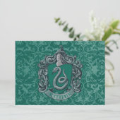 Carte Harry Potter | Blason de Serpentard Vert (Debout devant)