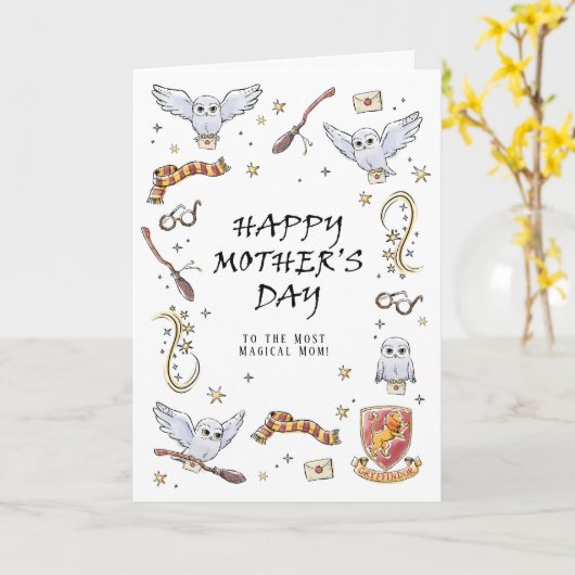Carte HARRY POTTER™ Bonne Fête des Mères (Fleur jaune)