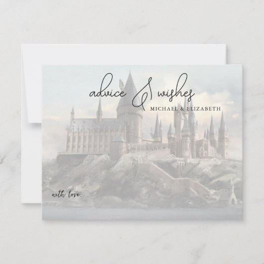 Carte Harry Potter | Castle Mariage Conseils et souhaits (Devant)