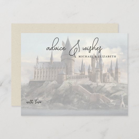 Carte Harry Potter | Castle Mariage Conseils et souhaits (Devant / Derrière)