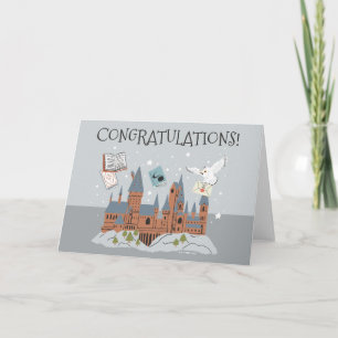 Carte Harry Potter Château de Poudlard Félicitations