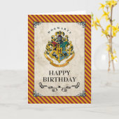 Carte Harry Potter Cimier de Poudlard Joyeux anniversair (Fleur jaune)