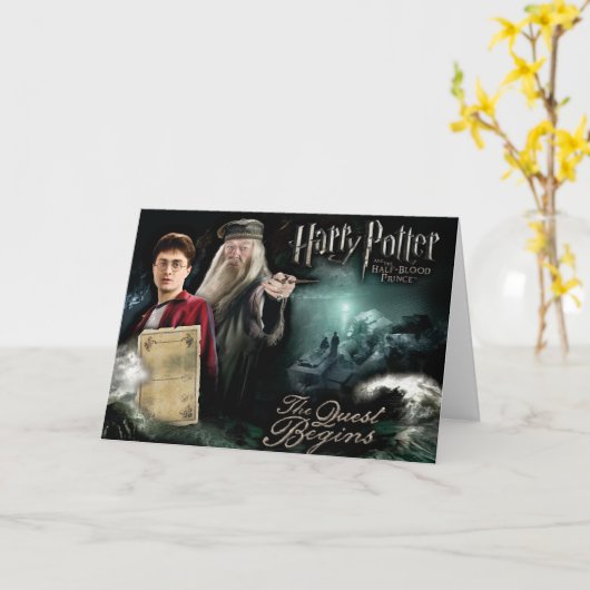 Carte Harry Potter et Dumbledore (Fleur jaune)