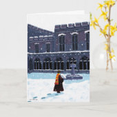 Carte HARRY POTTER™ et Hedwig dans la cour de HOGWARTS™ (Fleur jaune)